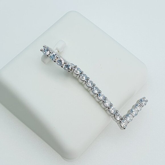 "925 Sterling Silver Cubic Zirconia Initial Pendant, UU1P6A6178 - Picture 7 of 10